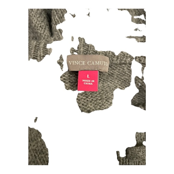 Vince Camuto womens lace through detail cotton blend grey sweater size L… - Picture 8 of 10